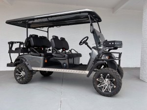 Renegade Elite Black Six Passenger Limo Golf Cart 01